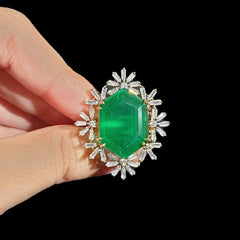 Lab Grown Emerald Size Adjustable Ring