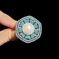 Aqua Blue Size Adjustable Ring