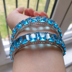 Blue Topaz Bangles (Size: 2.4)