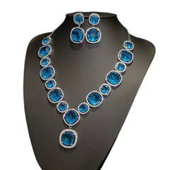 Stunning Blue Topaz Necklace Set