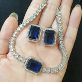 Blue Sapphire Necklace Set