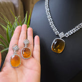 Hazel - Yellow citrine Necklace Set with Earrings