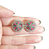 Multi Gemstones Stud Earrings