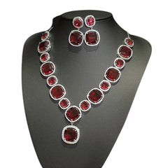Garnet Red Necklace Set