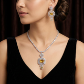 Yellow Citrine Necklace Set