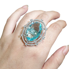 Aquamarine Size Adjustable Ring