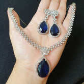 Blue Sapphire Necklace Set with Tikka