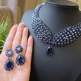 Kaya - Sapphire Blue Necklace Set with Earrings