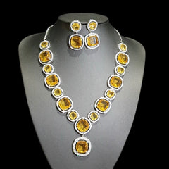 Yellow Citrine Necklace Set