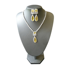 Yellow Citrine Necklace Set