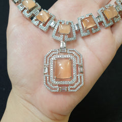 Peach Quartz Necklace Set