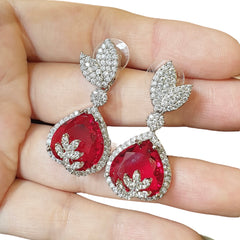 Garnet Red Earrings