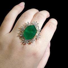 Lab Grown Emerald Size Adjustable Ring