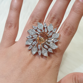 Champagne Quartz Size Adjustable Ring