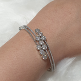 White Cubic Zirconia Openable Bangle