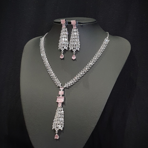 Pink Quartz Necklace Set