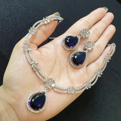 Blue Sapphire Necklace Set