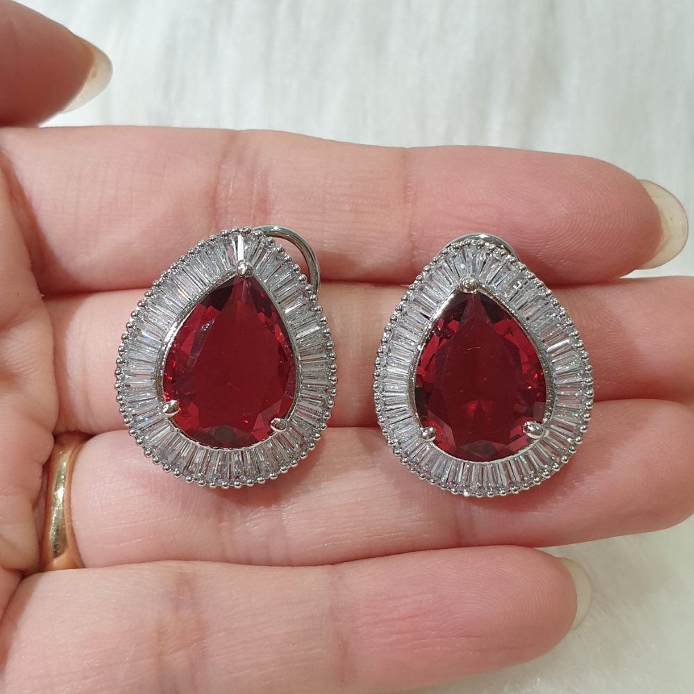 Garnet Red Earrings