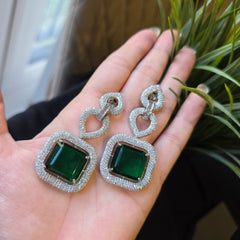 Ella - Emerald Green Necklace Set With Earrings