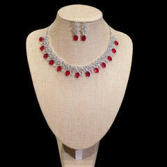 Garnet Red Necklace Set