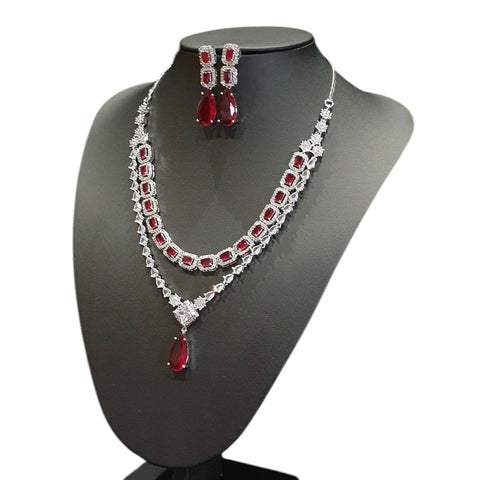 Garnet Red Necklace Set