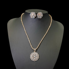 Cubic Zirconia Pendant Set - Gold Plated