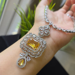 Yellow Citrine Necklace Set