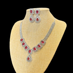 Light Red Garnets Necklace Set