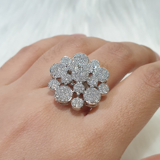 Cubic Zirconia Size Adjustable Ring