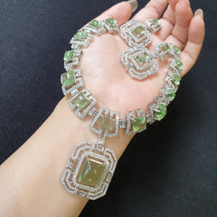 Olive Quartz Necklace Set