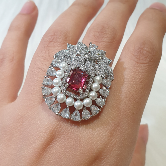 Garnet Red Size Adjustable Ring