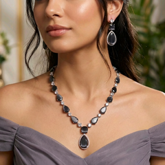 Purple Amethyst Necklace Set