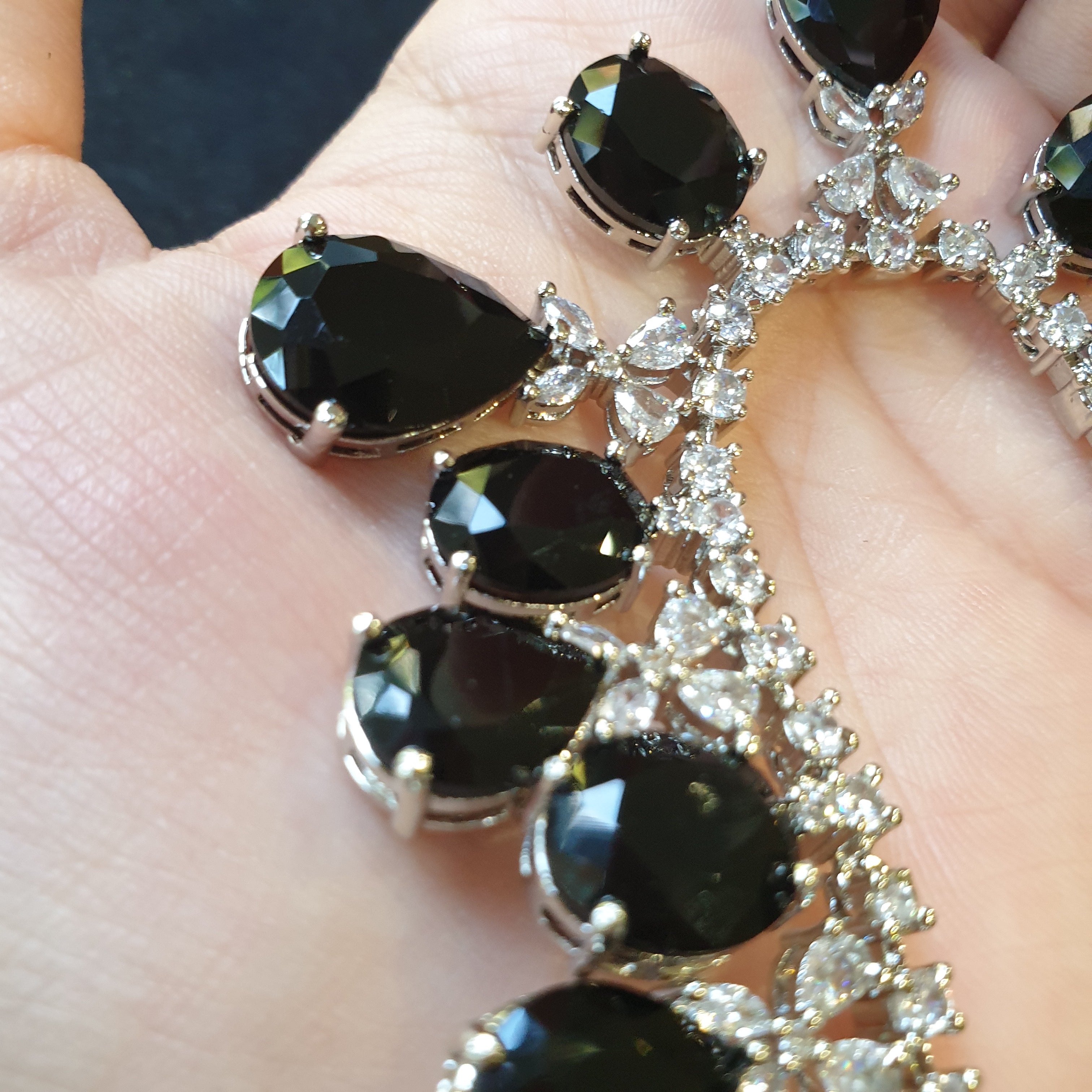 Black Quartz Necklace Set
