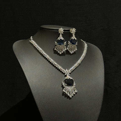 Blue Sapphire Necklace Set