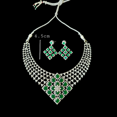 Freya - Bespoke Emerald Green Necklace Set With Earrings