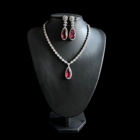 Garnet Red Necklace Set