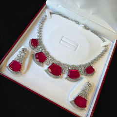 Eliana - Hot Pink Ruby Necklace Set