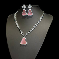 Pink Quartz Necklace Set
