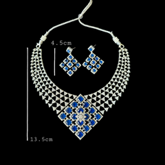 Freya - Bespoke Sapphire Blue Necklace Set with Earrings