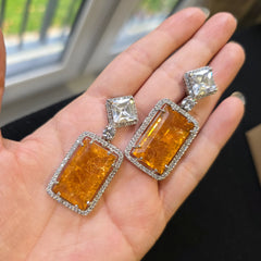 Classic Orange Sapphire Earrings