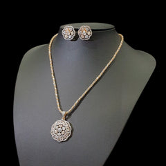 Cubic Zirconia Pendant Set - Gold Plated