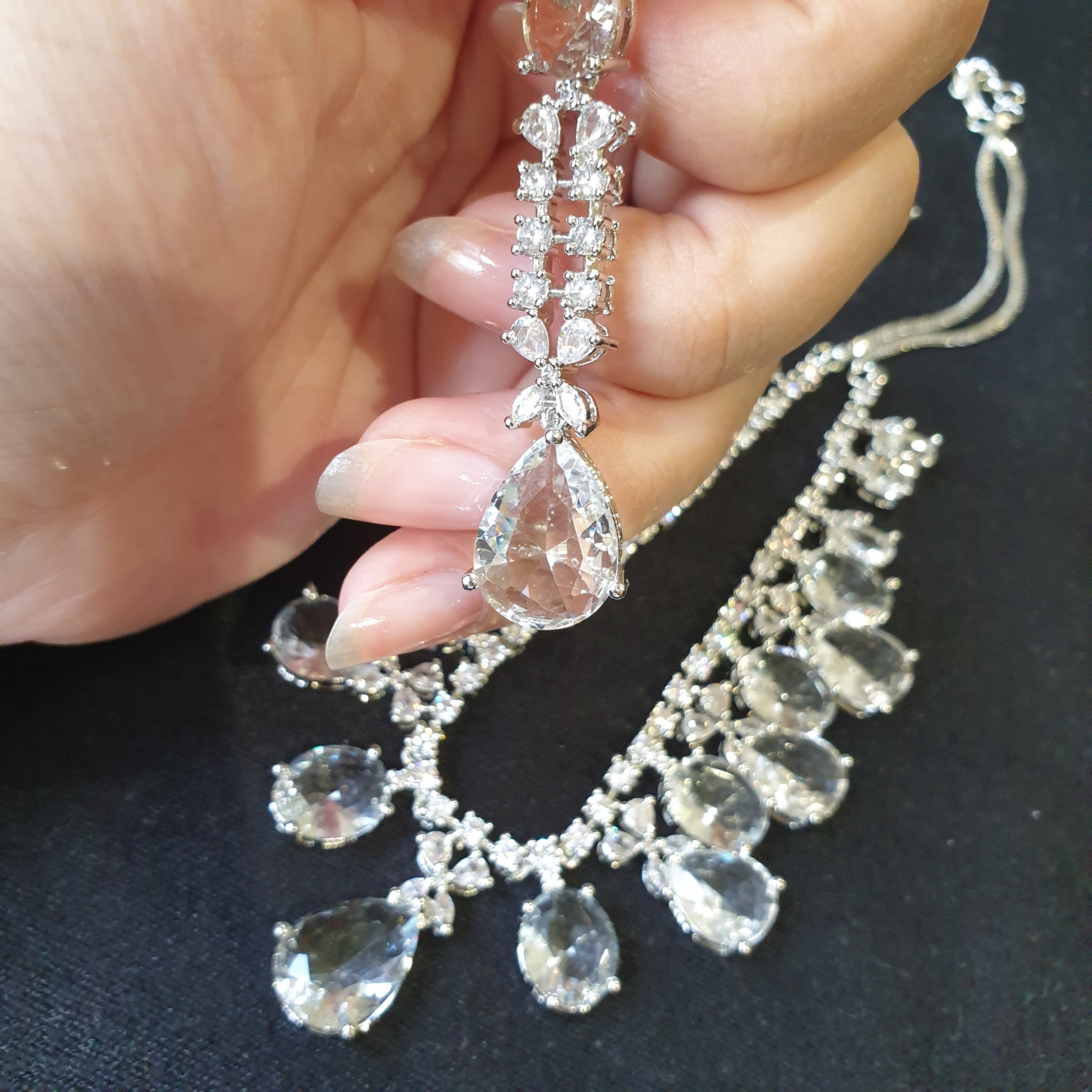 Clear Quartz Necklace Set