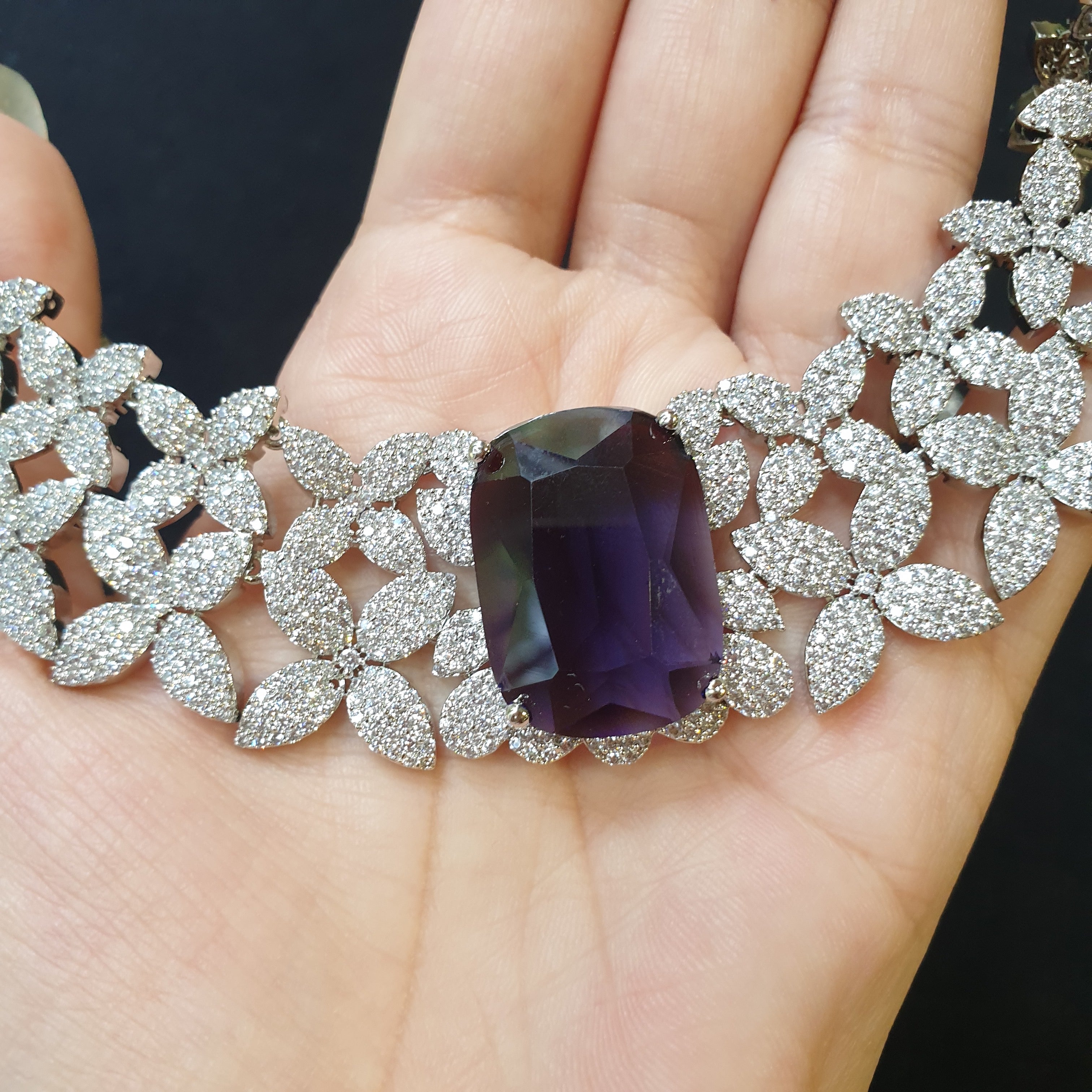 Purple Amethyst Necklace Set