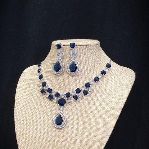 Blue Sapphire Necklace Set