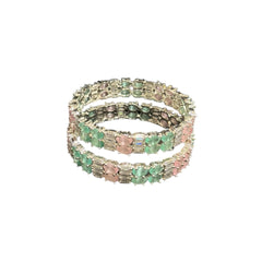 Mint and Pink Quartz Bangles (Size: 2.4)