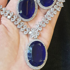 Blue Sapphire Necklace Set