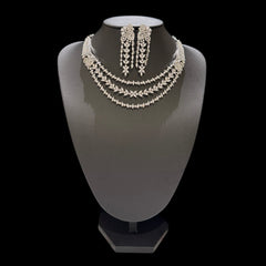 White Gold Plated Necklace Set