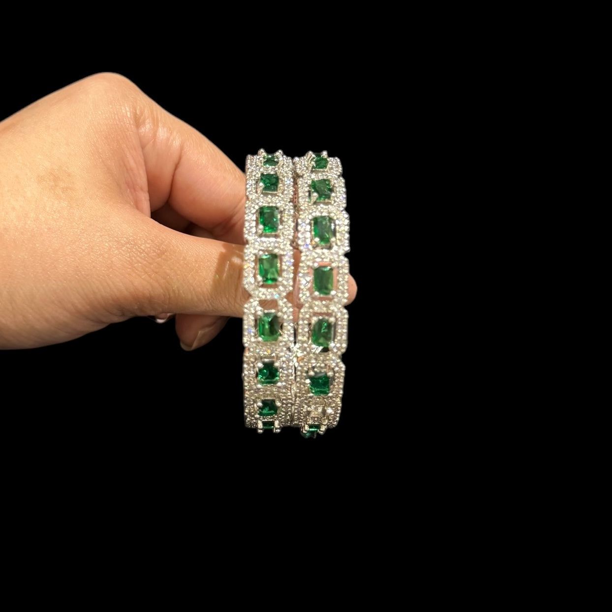 Emerald Green Bangles (Size: 2.4)