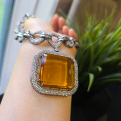 Ella - Citrine Yellow Necklace Set with Earrings