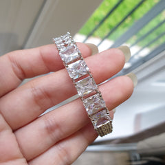 White Cubic Zirconia Openable Bangle